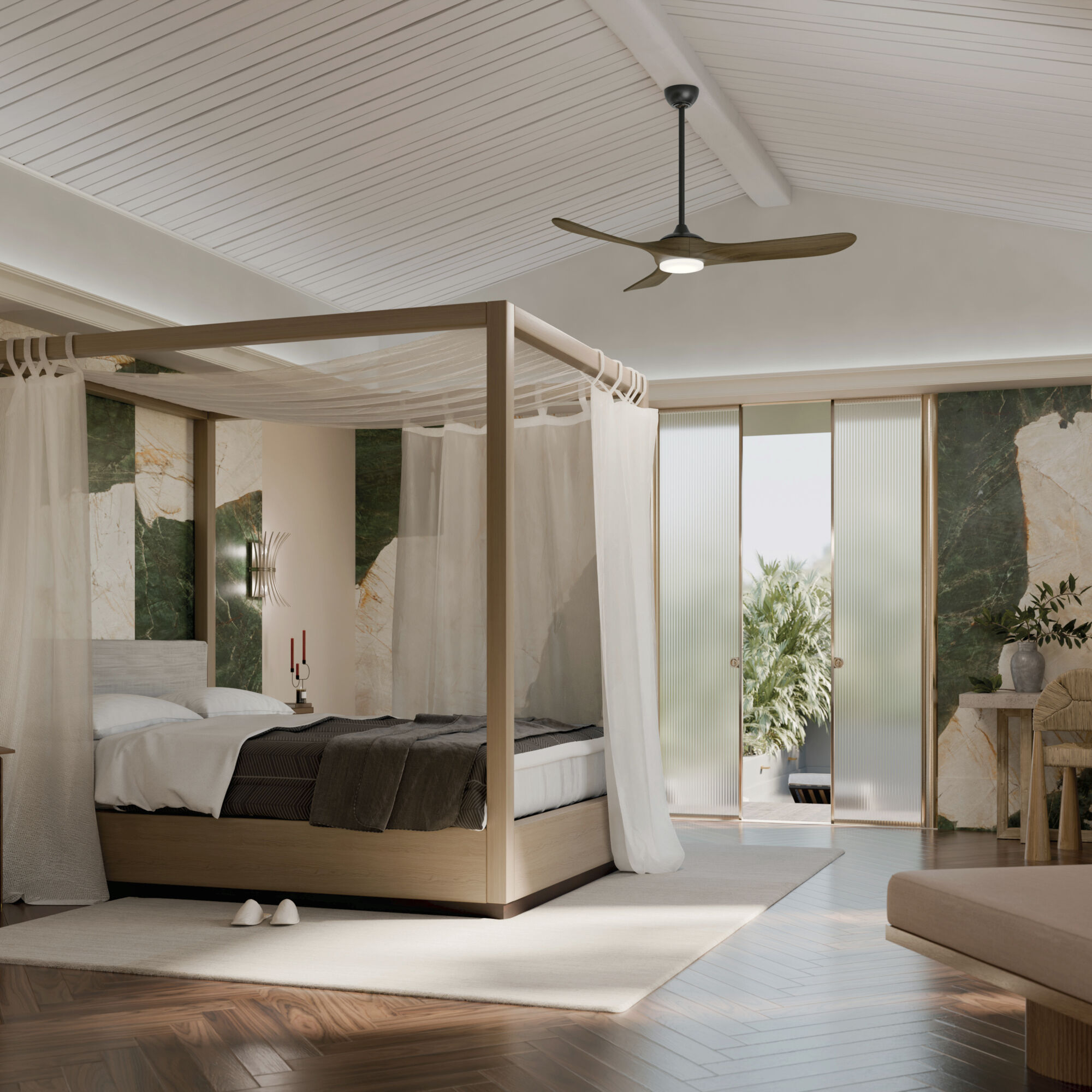 Mylo 60 inch Satin Black with Aged Walnut Blades Ceiling Fan